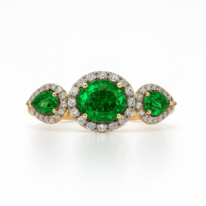 Trinity Emerald & Diamond Ring